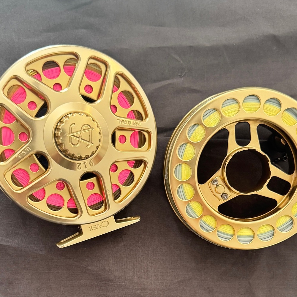 Van Staal fly fishing reel Gold CVEX 9/12 + Spare spool